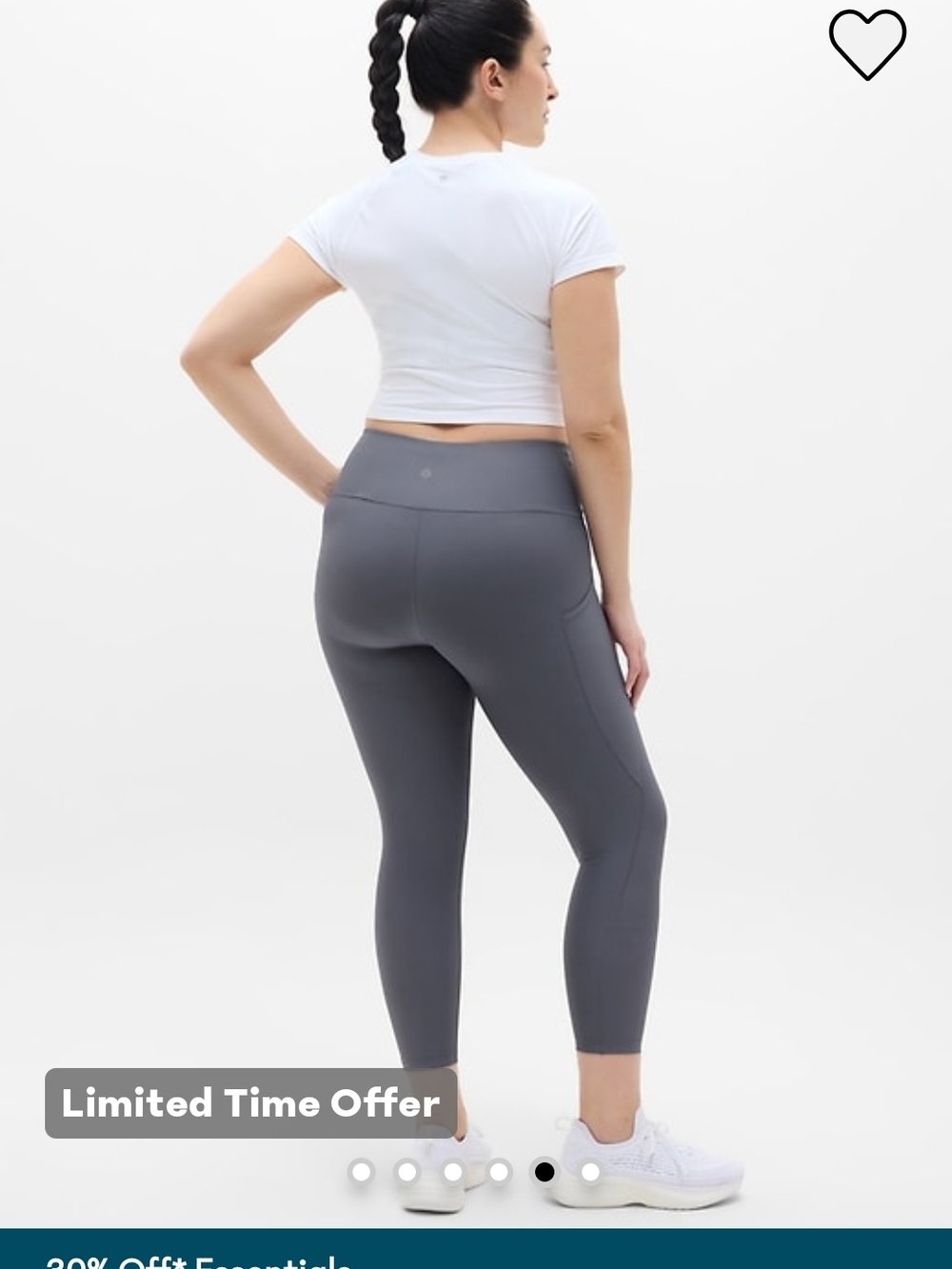 Athleta High-Rise Slate Grey Interval Stash 7/8 Tight Performance Leggings - Picture 3 of 7